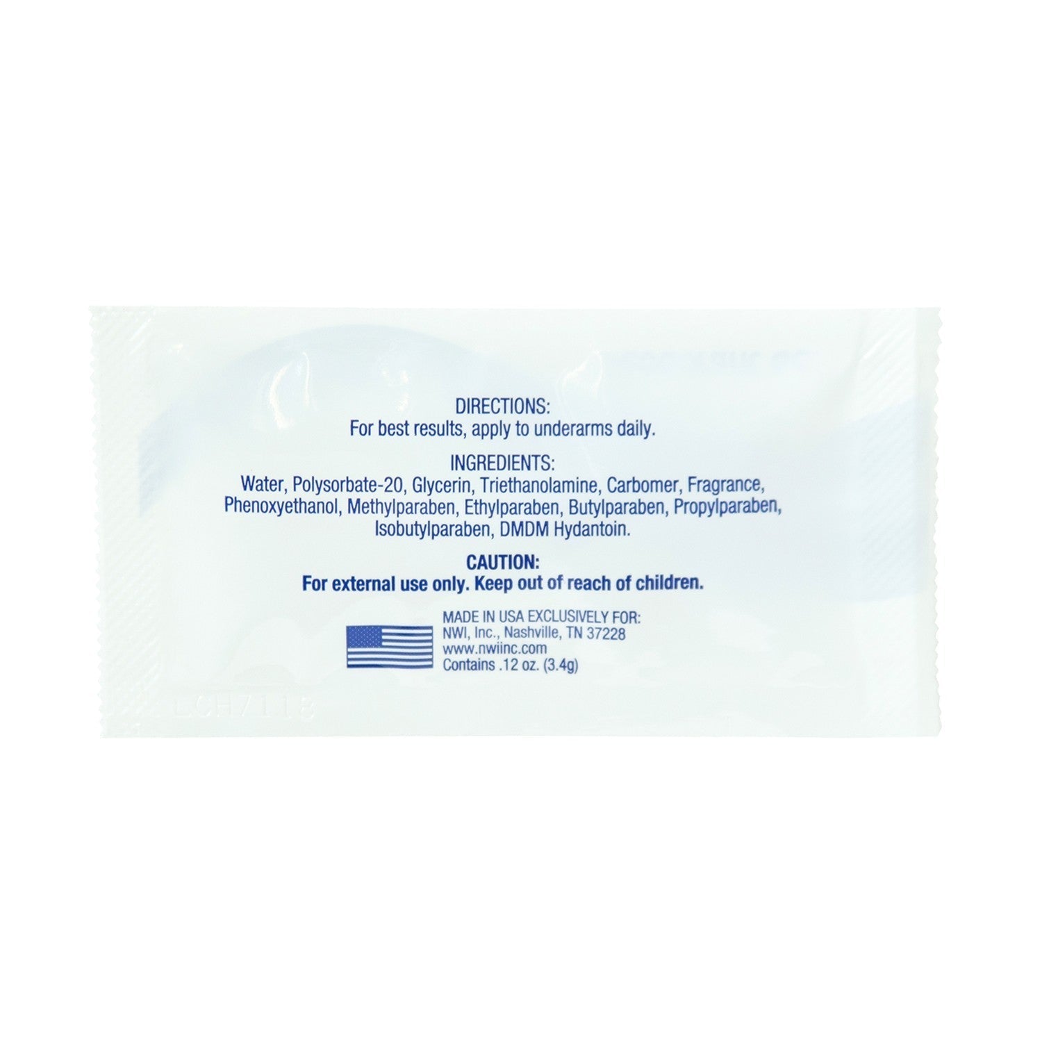 Freshscent .12 oz Bulk Deodorant Gel - Wholesale Hotel Toiletries Case of 1000 -PKD-1000