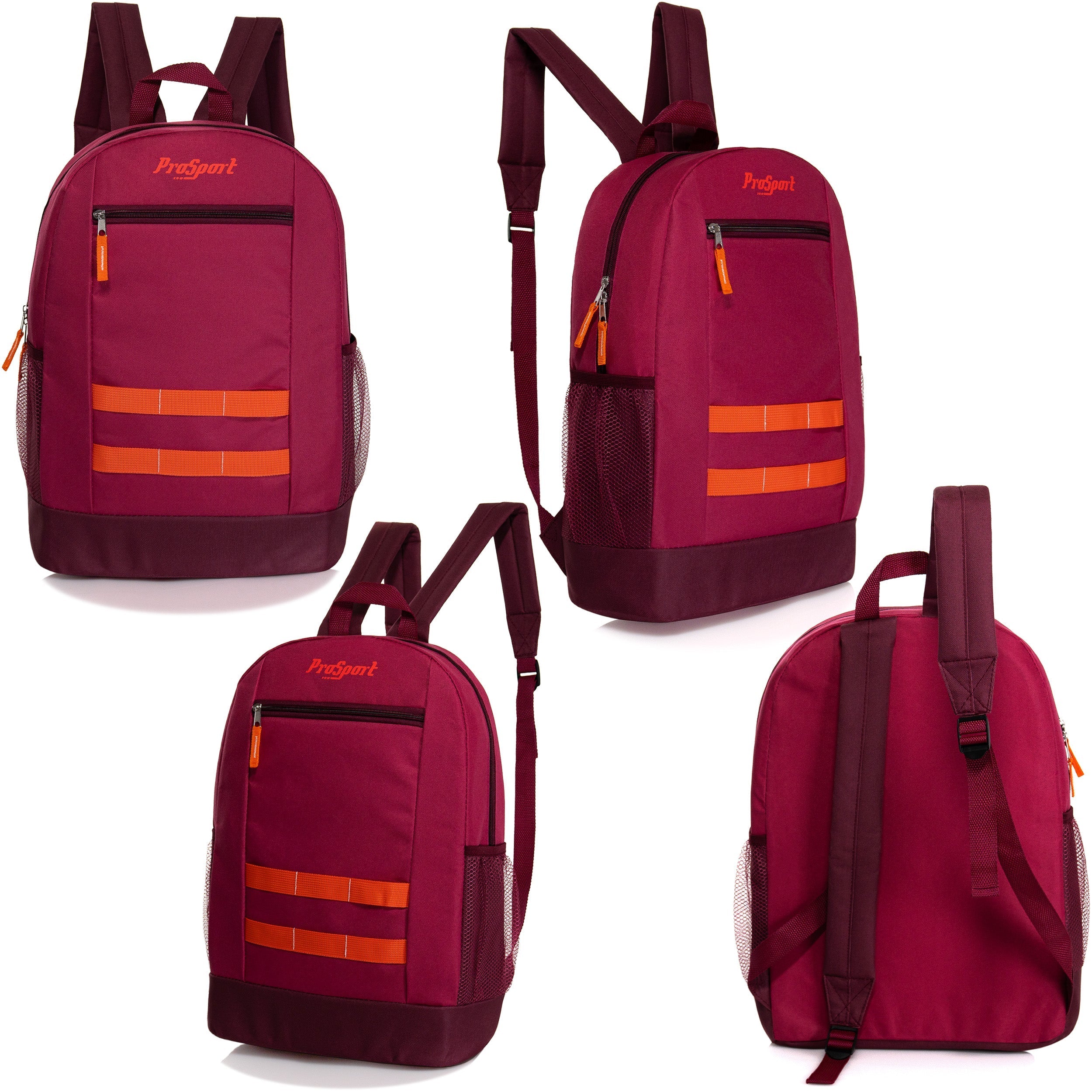 17" Bulk Backpacks for Boys and Girls In 6 Assorted Colors - Wholesale Case Of 24 Backpacks