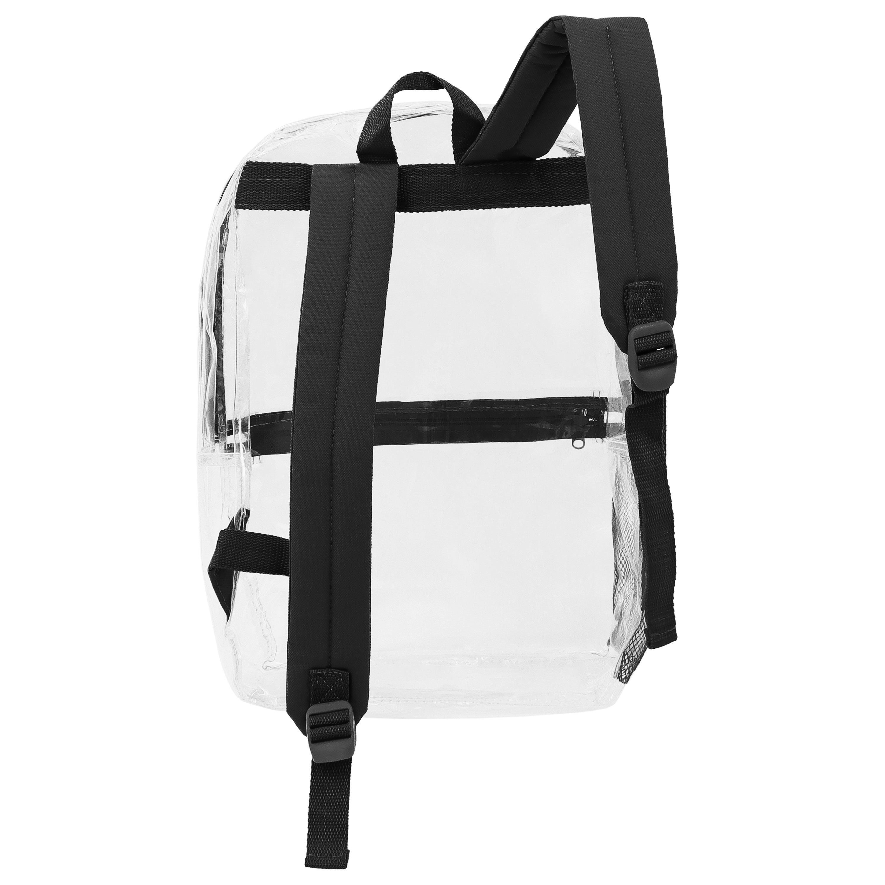 12 Clear 17" Wholesale Backpacks with Black Trim & 12 Bulk School Supply Kits of Your Choice