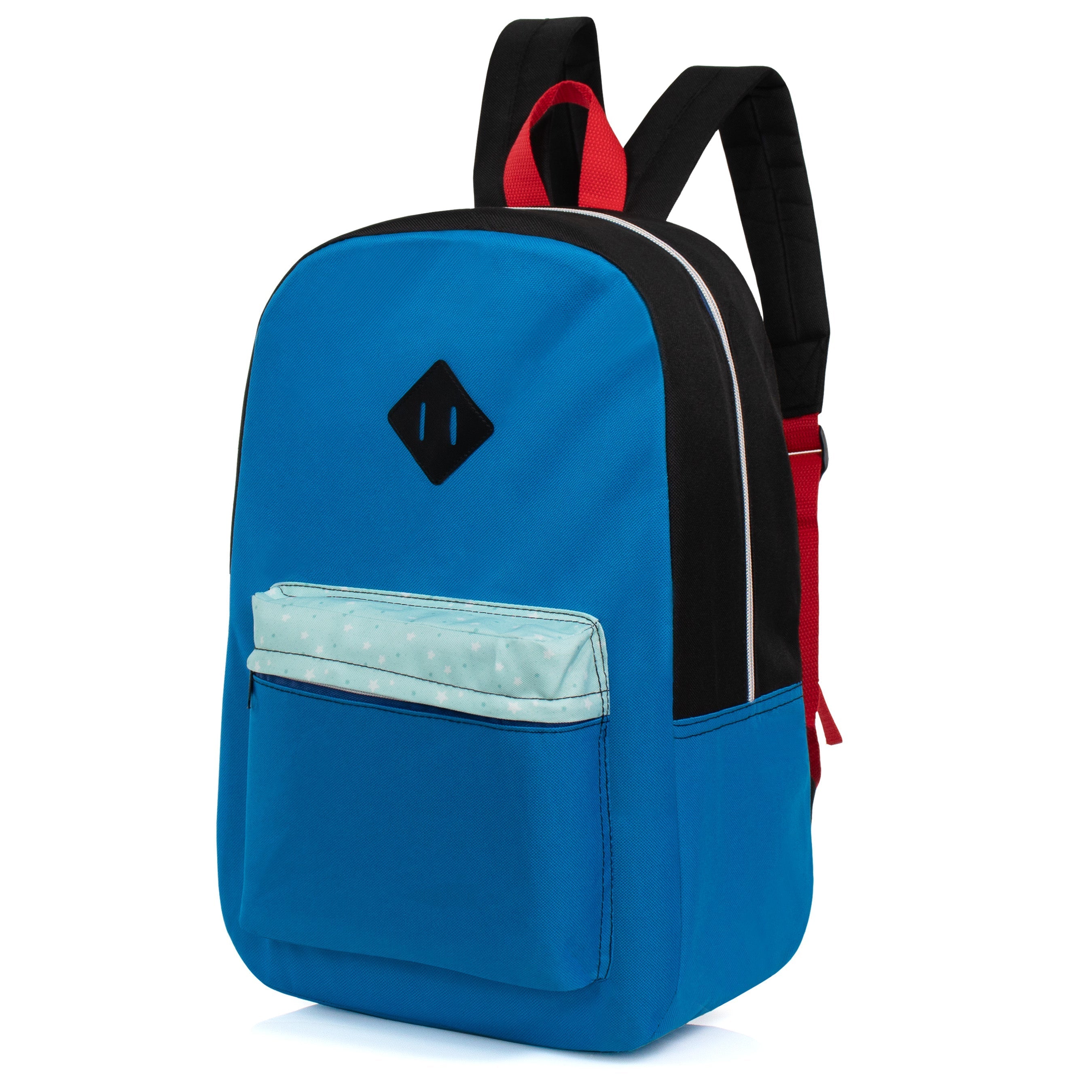 17” Diamond Patch Bulk Backpacks in 8 Colors with a Padded Back – Bulk Case of 24 Bookbags