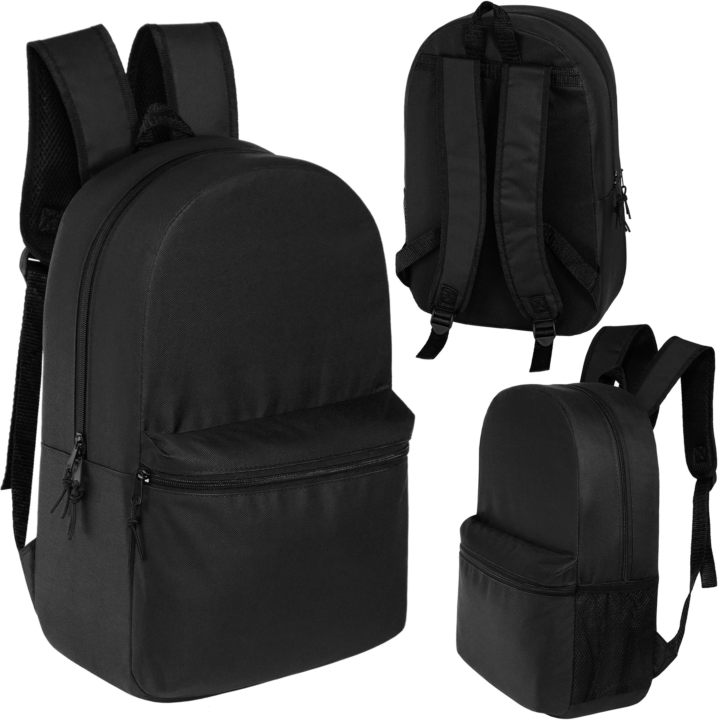 18.5" Basic Wholesale Backpack in 12 Colors - Bulk Case of 24