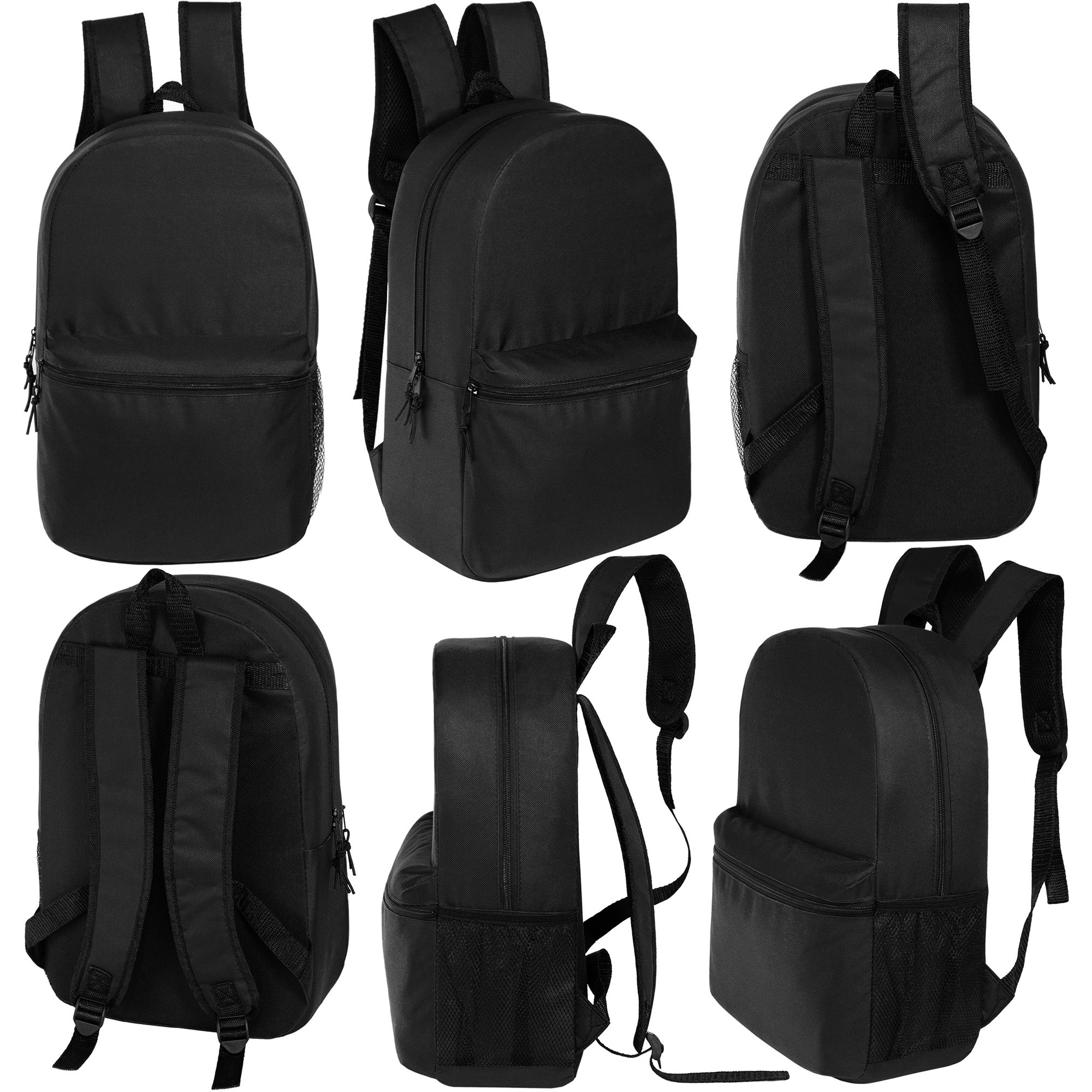 18.5" Basic Wholesale Backpack in 12 Colors - Bulk Case of 24
