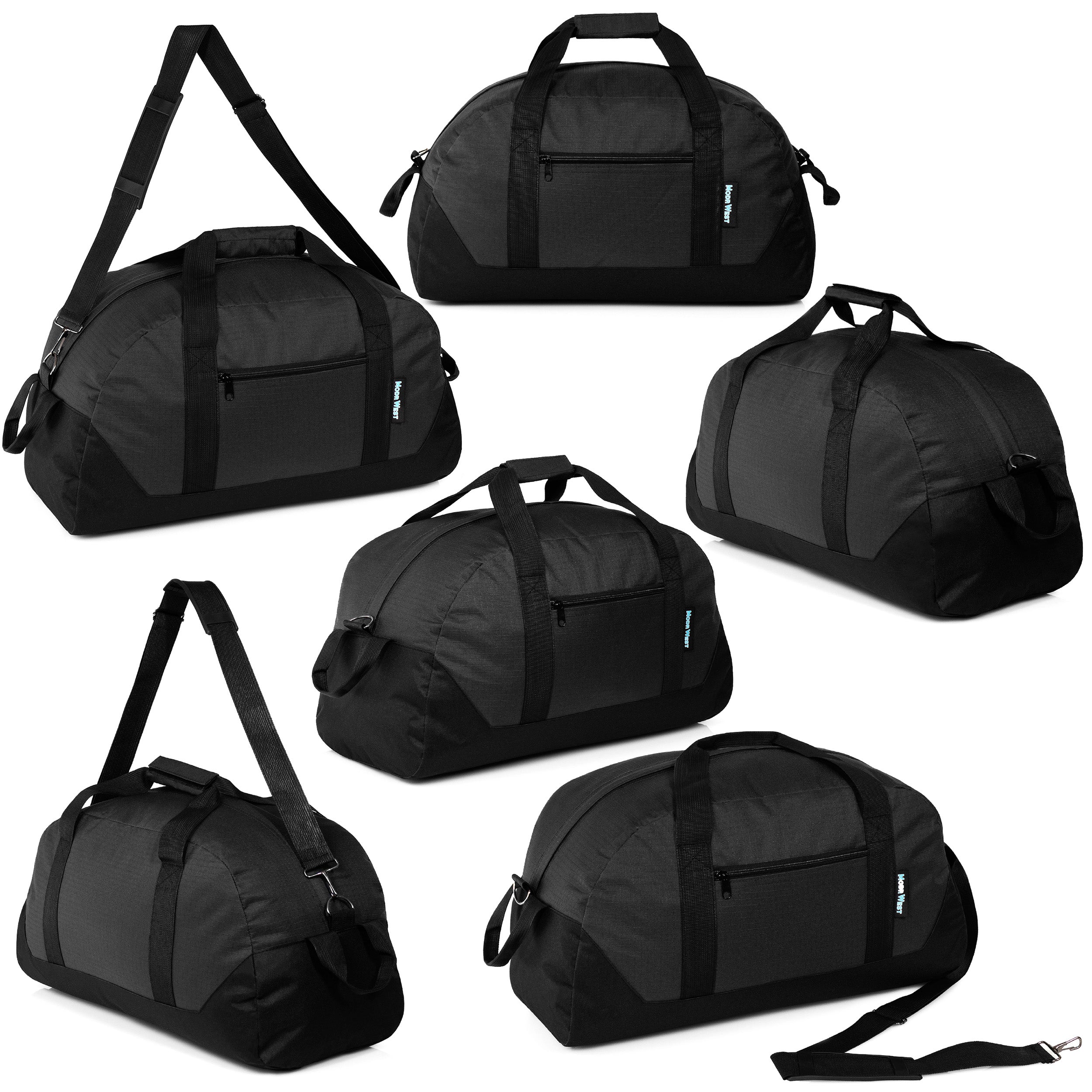 30" Wholesale Duffle Bag with a Removable Strap in Black - Bulk Case of 12