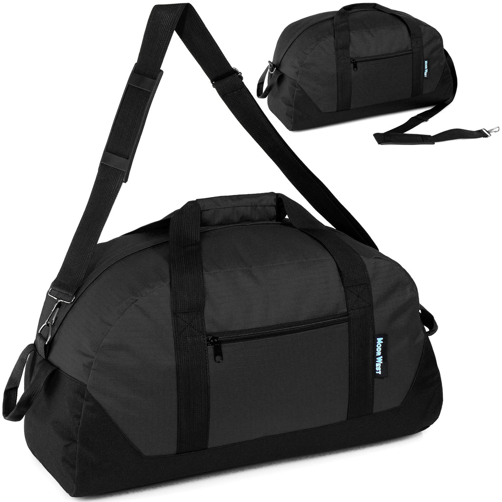20" Wholesale Duffle Bag in Black with a Removable Strap  - Bulk Case of 24