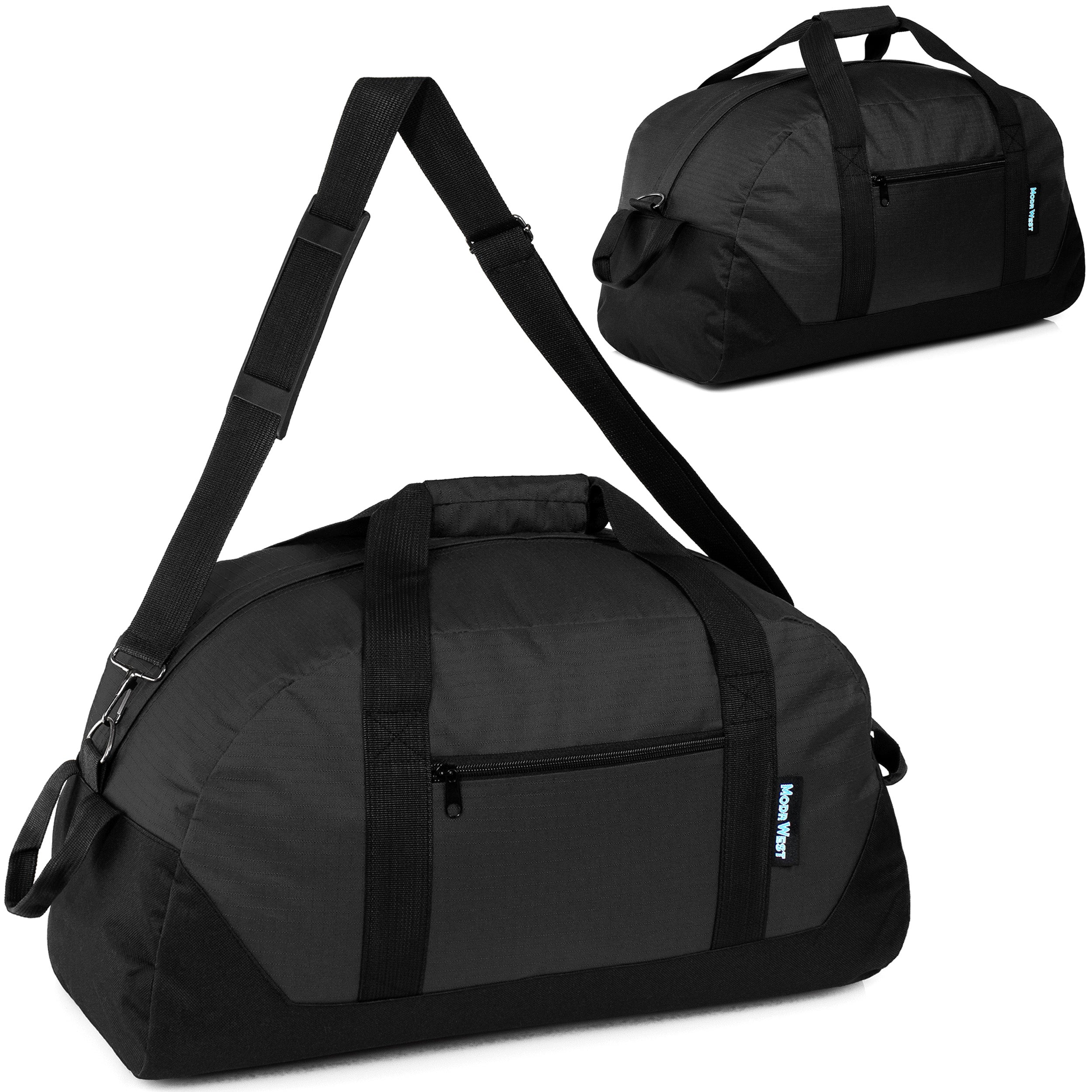 25" Wholesale Black Duffle Bag with a Removable Strap  - Bulk Case of 12 Duffels