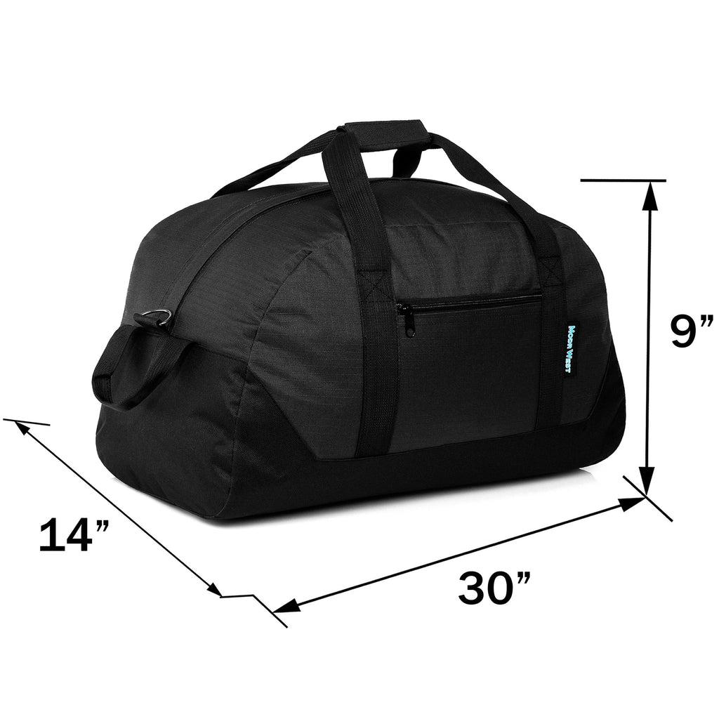 30" Wholesale Duffle Bag with a Removable Strap in Black - Bulk Case of 12