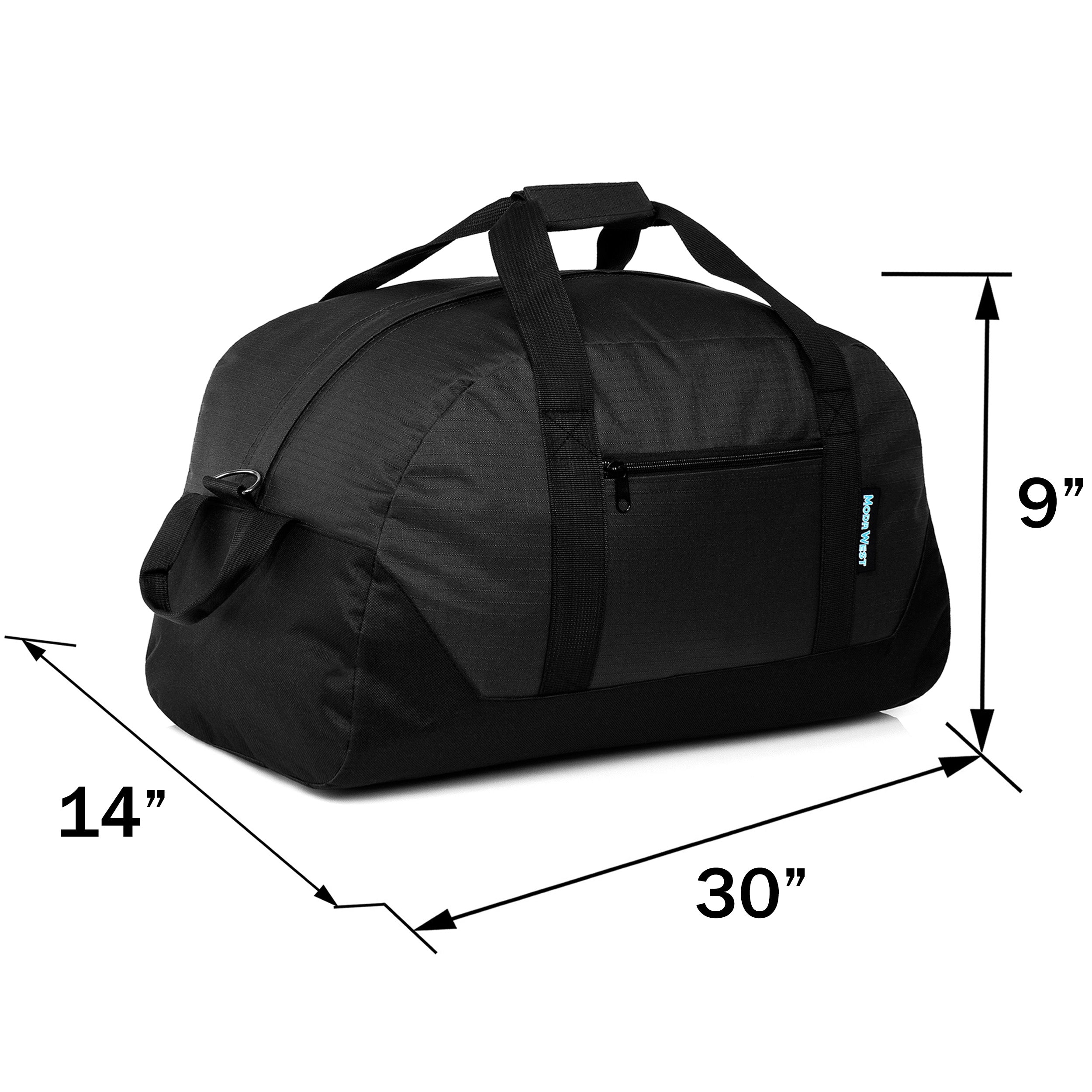 30" Wholesale Duffle Bag with a Removable Strap in Black - Bulk Case of 12