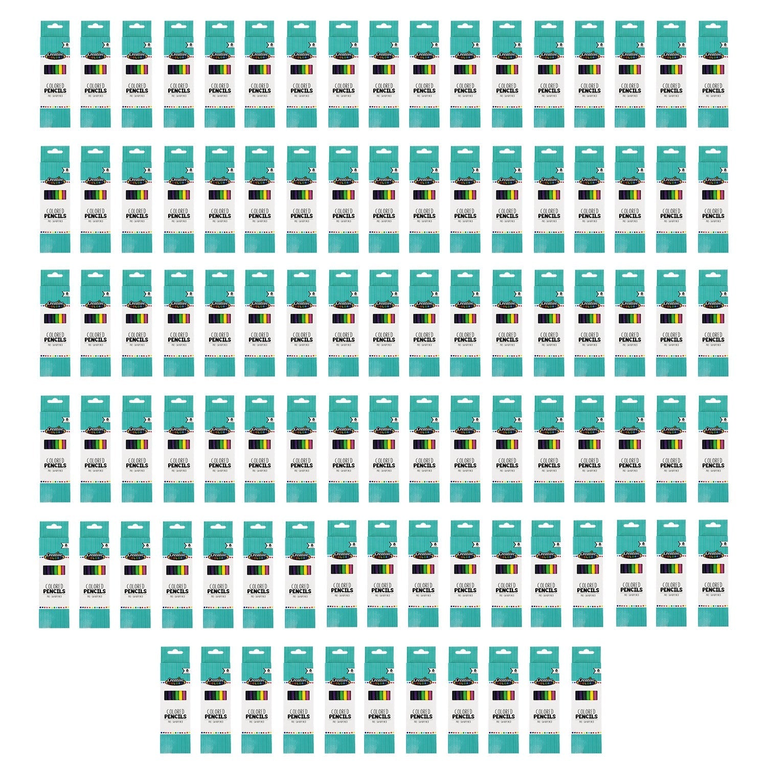 8 Pack of Colored Pencils - Bulk School Supplies Wholesale Case of 96 Packs of Colored Pencils