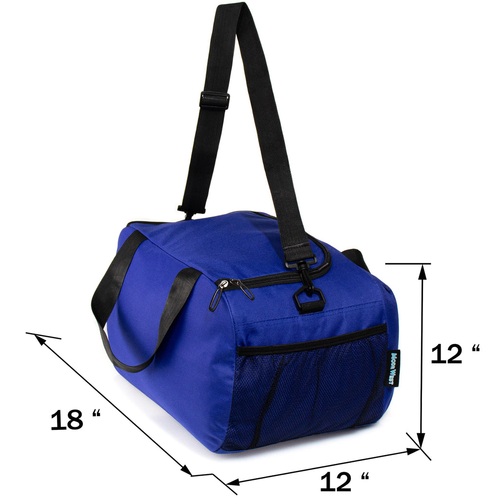 18" Wholesale Duffle Bag in 5 Assorted Colors with 2 Compartments - Bulk Case of 24