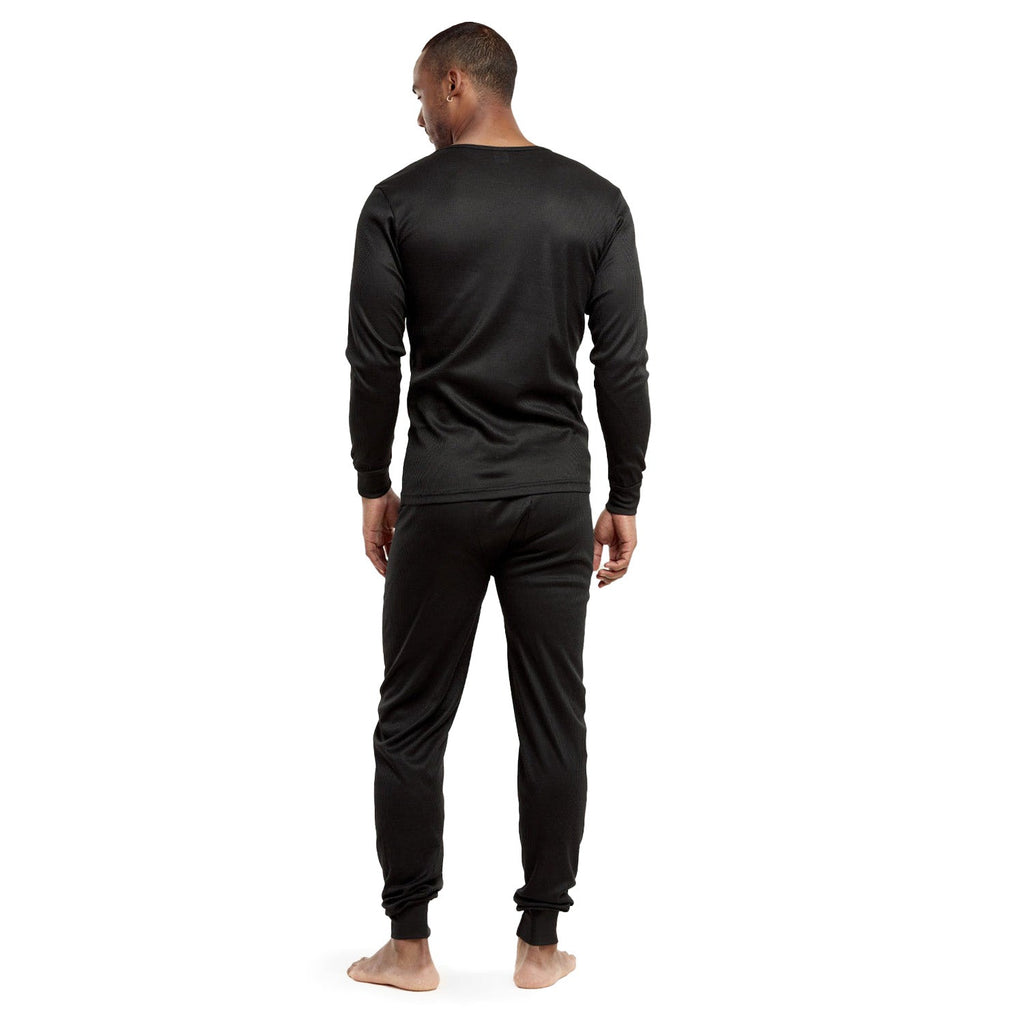 Men's Black Winter Thermal Underwear Set Assorted Sizes - Bulk Case of 24