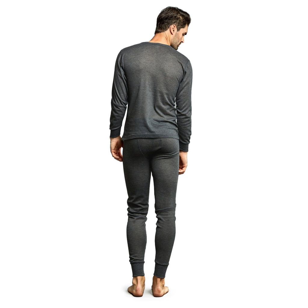 Men's Charcoal Winter Thermal Underwear Set Assorted Sizes - Bulk Case of 24