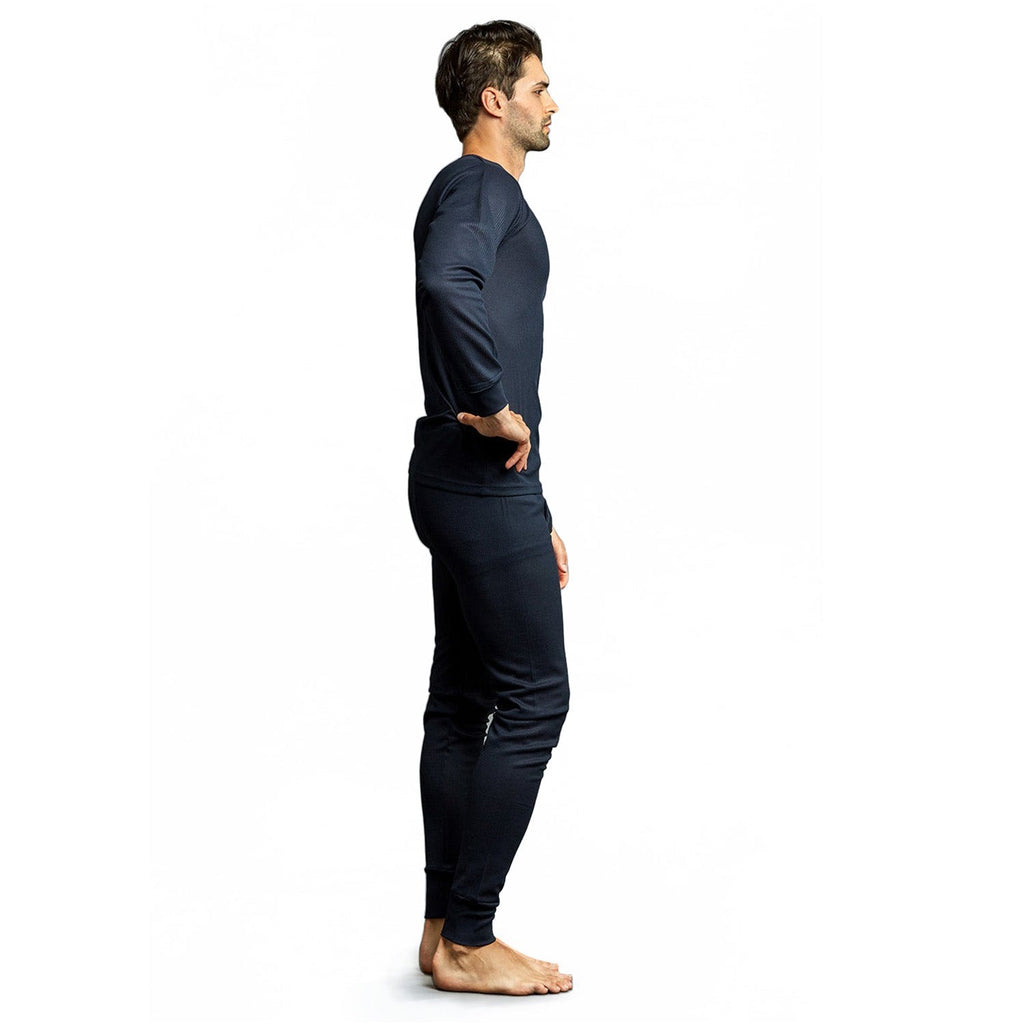 Men's Navy Winter Thermal Underwear Set Assorted Sizes - Bulk Case of 24
