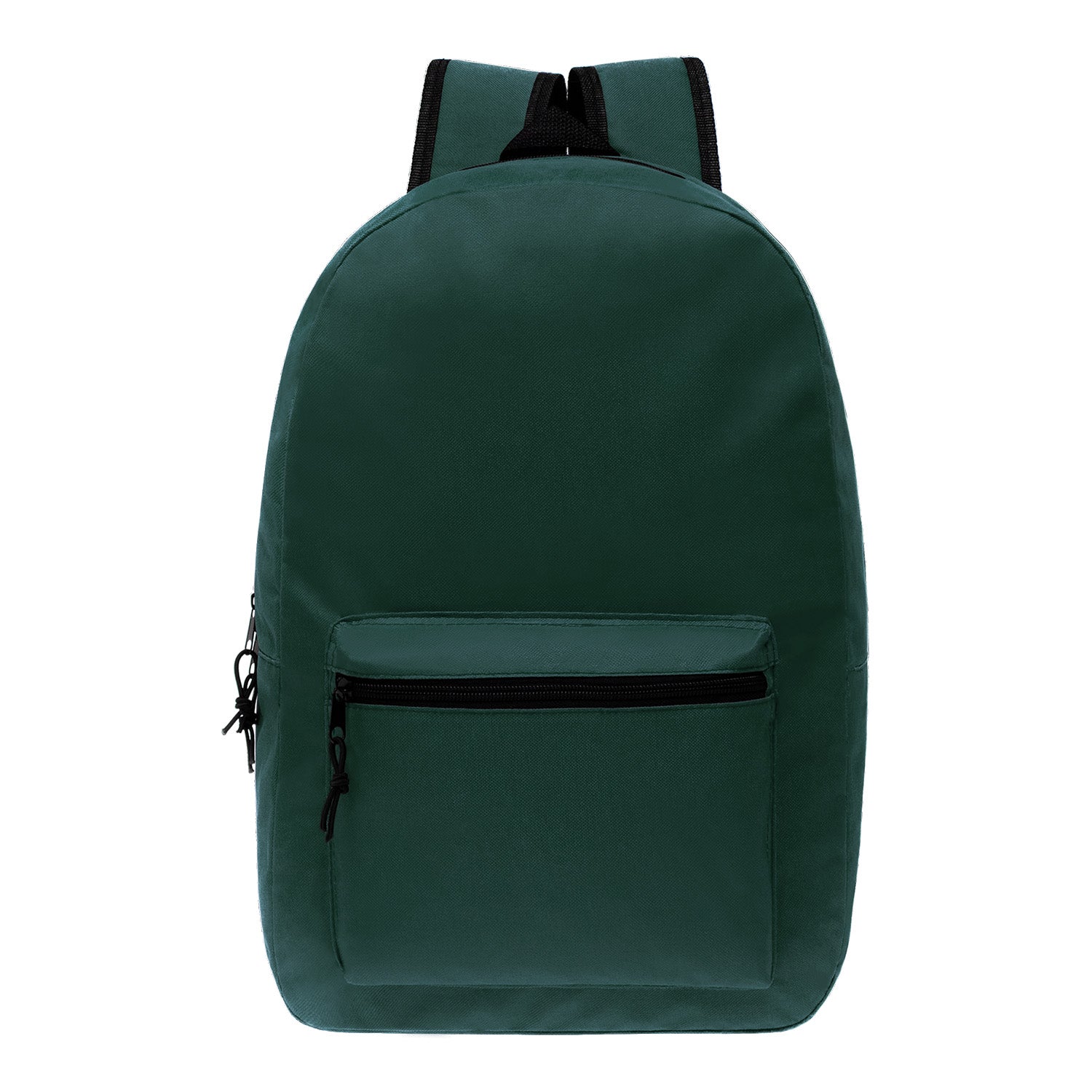 17" Kids Basic Wholesale Backpack in Dark Green- Bulk Case of 24 Backpacks