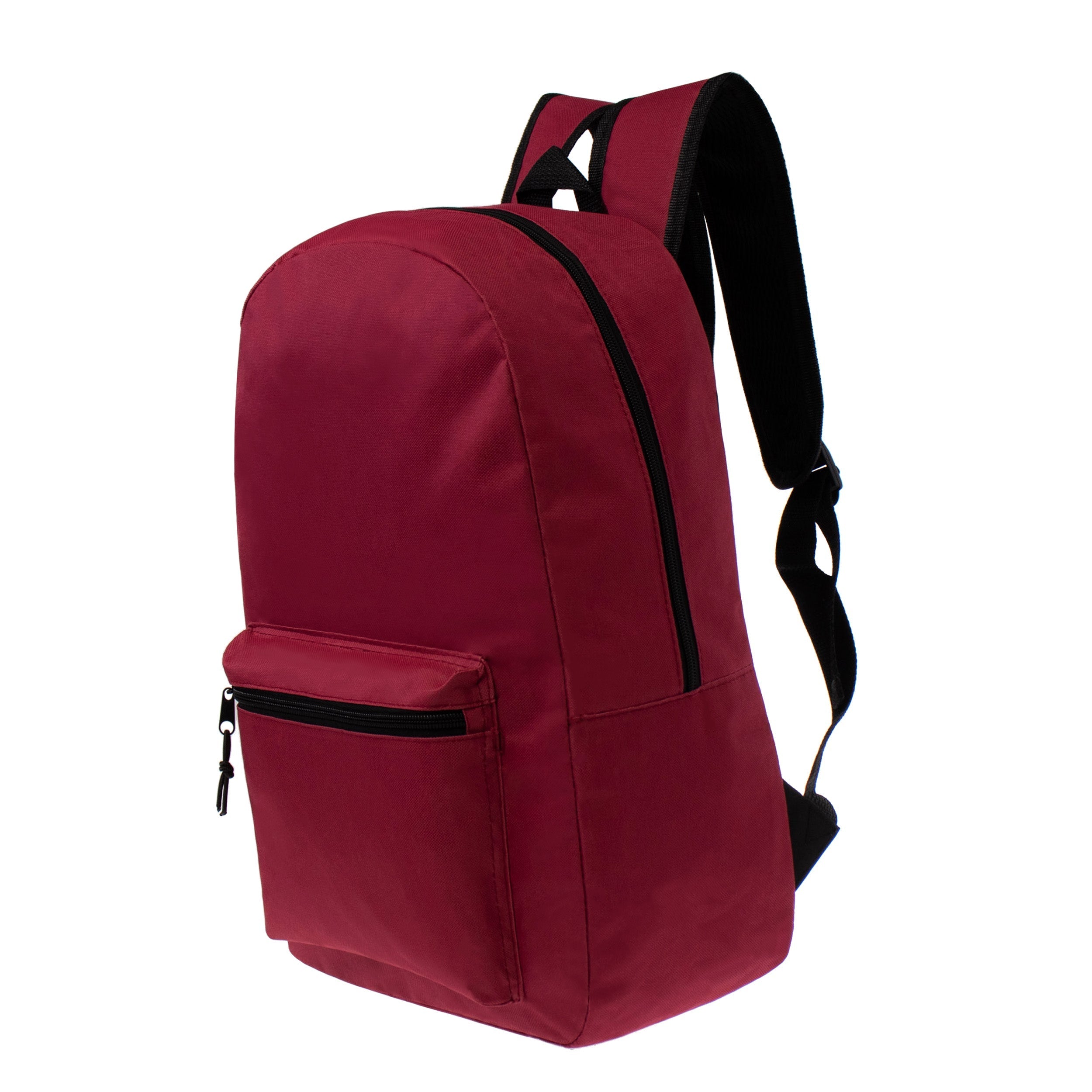 17" Kids Basic Wholesale Backpack in Dark Red - Bulk Case of 24 Backpacks
