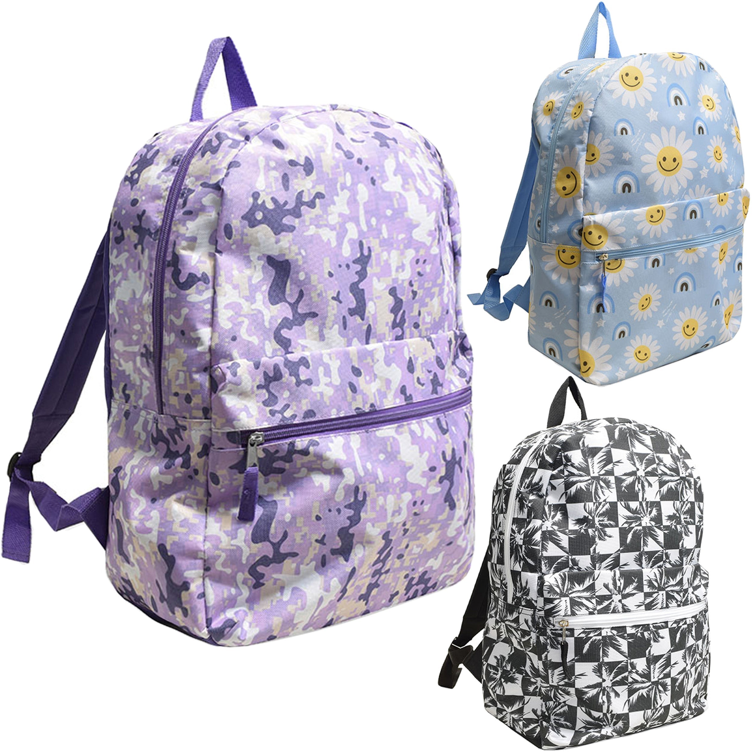 12 Wholesale 17" Character Backpacks for Girls & 12 Bulk School Supply Kits of Your Choice